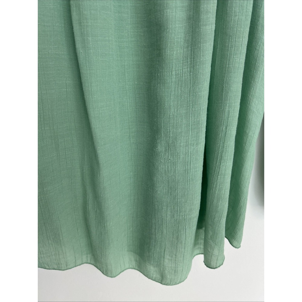 Melissa Paige Large Sage Green Floral Lace Crochet Long Sleeve Boho Flowy Blouse - Picture 6 of 10